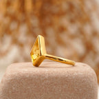 Kite-Shaped Citrine Gold Engagement Ring - Gigiscc