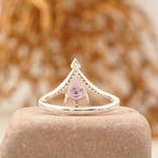 Vintage Pear Amethyst Halo Diamond Engagement Ring - Gigiscc