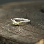 Curved Green Amethyst Stacking Matching Wedding Band - Gigiscc