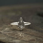 Kite Shaped Black Rutile Quartz Ring - Gigiscc