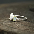 Oval Cut Fire Opal Cluster October Birthstone Engagement Ring - Gigiscc