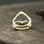 Double Curved Enhancer Moissanite Rose Gold Wedding Band Ring - Gigiscc