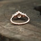 Oval Cut Morganite Gemstone Sterling Silver Engagement Ring - Gigiscc