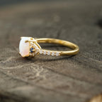 Opal & Sapphire halo Diamond Engagement Ring - Gigiscc