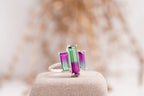 Watermelon Tourmaline Baguette Cocktail Ring - Gigiscc