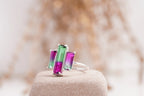 Watermelon Tourmaline Baguette Cocktail Ring - Gigiscc