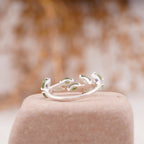 Leaf Moss Agate 925 Sterling Silver Wedding Band For Women - Gigiscc