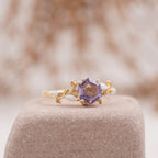 Hexagon Alexandrite Opal Engagement Ring - Gigiscc