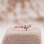 Turquoise Curved CZ Diamond Wedding Band Half Eternity S925 Silver Band For Women - Gigiscc