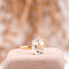 Moissanite Cushion Cut Stacking Gold Engagement Ring - Gigiscc