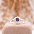 Vintage Blue Star Sapphire Silver Engagement Ring - Gigiscc