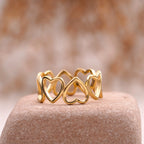 Heart Shaped Solid Gold Stacking Wedding Band - Gigiscc