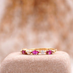 Marquise Cut Ruby Stacking Band 14k Solid Gold Wedding Band - Gigiscc