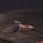 Blue Sapphire Cluster Engagement Ring - Gigiscc