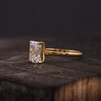 Emerald Cut Moissanite Diamond Solitaire Engagement - Gigiscc