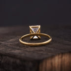 Emerald Cut Moissanite Diamond Solitaire Engagement - Gigiscc