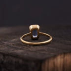 Aquamarine Gemstone Bezel Set Solid Gold Engagement Ring - Gigiscc