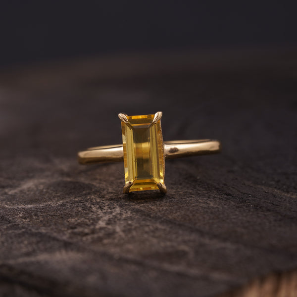 Baguette Citrine Engagement Ring | November Birthstone Jewelry