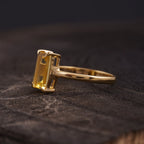 Baguette Citrine Engagement Ring | November Birthstone Jewelry - Gigiscc