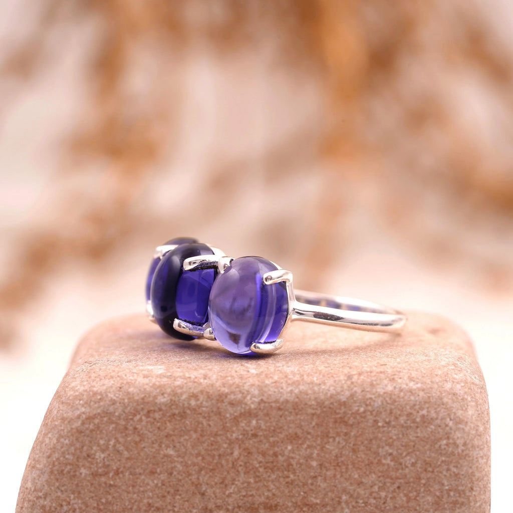 Tanzanite Stacking Three Stone Engagement Ring - Gigiscc