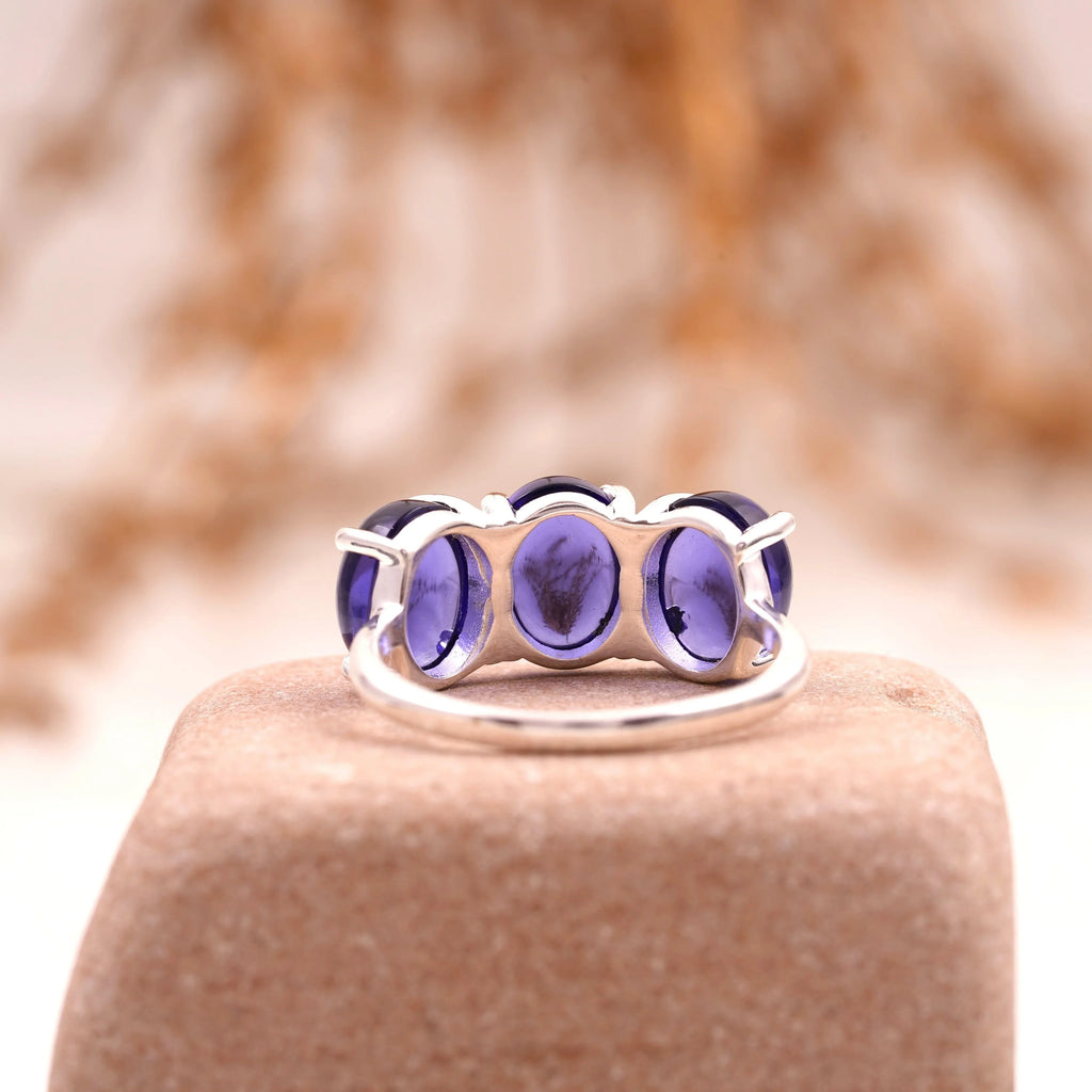 Tanzanite Stacking Three Stone Engagement Ring - Gigiscc