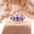 Tanzanite Stacking Three Stone Engagement Ring - Gigiscc