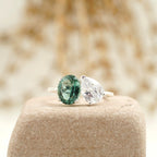 Toi Et Moi Tourmaline & Diamond Silver Engagement Ring - Gigiscc