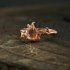 Pear Morganite Leaf Engagement Ring For Women - Gigiscc