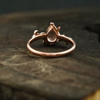 Pear Morganite Leaf Engagement Ring For Women - Gigiscc