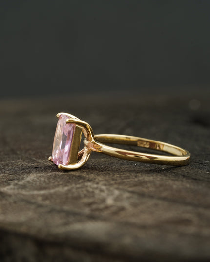 Emerald Pink Sapphire Gold Engagement Ring