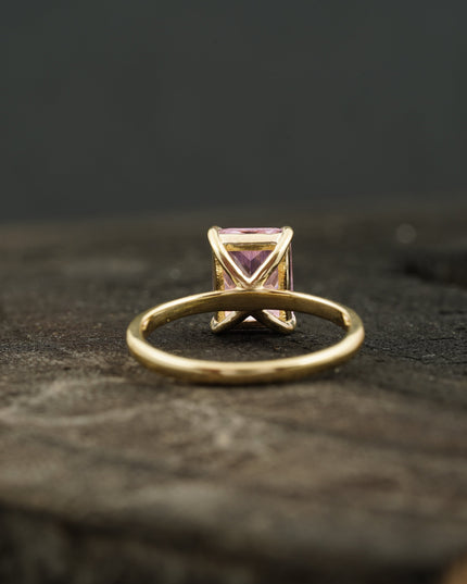Emerald Pink Sapphire Gold Engagement Ring