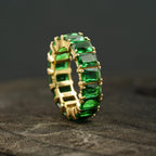 Emerald Full Eternity May Birthstone Wedding Band - Gigiscc