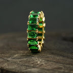 Emerald Full Eternity May Birthstone Wedding Band - Gigiscc