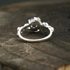 Alexandrite Moon Star Leaf Amethyst Engagement Ring - Gigiscc