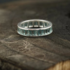 Baguette Cut Topaz Wedding Ring Gemstone Channel Set Birthstone Wedding Band - Gigiscc