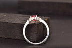 Oval Cut Red Ruby 925 Sterling Silver Statement Ring - Gigiscc