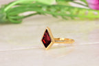 Kite Shaped Red Garnet Ring - Gigiscc