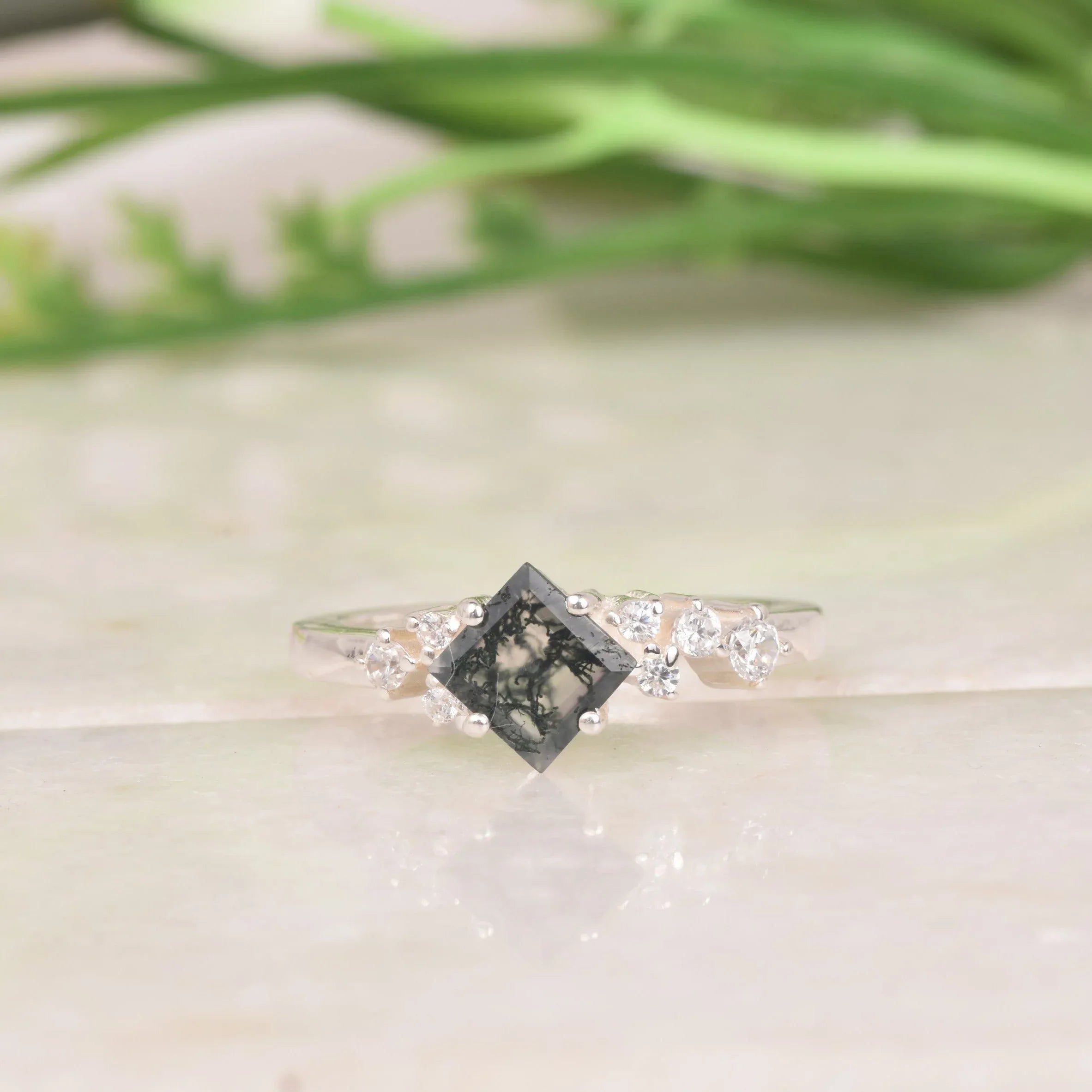 Buy Princess Cut Black Rutile Quartz Ring | 925 Sterling Silver - Gigiscc