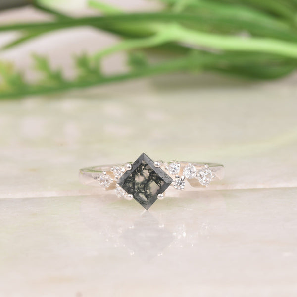 Buy Princess Cut Black Rutile Quartz Ring In 925 Sterling Silver