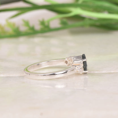 Buy Princess Cut Black Rutile Quartz Ring In 925 Sterling Silver