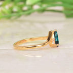 Green Emerald & Diamond Engagement Ring - Gigiscc