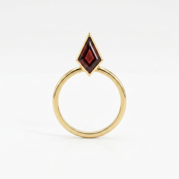 Kite Shaped Red Garnet Ring