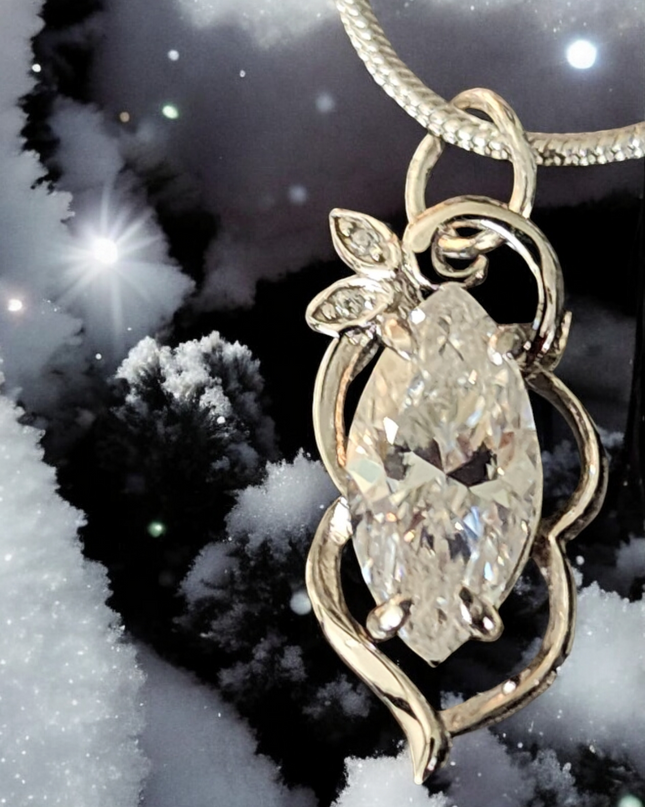 1.5ct Marquise Cut Moissanite Pendant Elegant Moissanite Necklace. (Copy) (Copy)