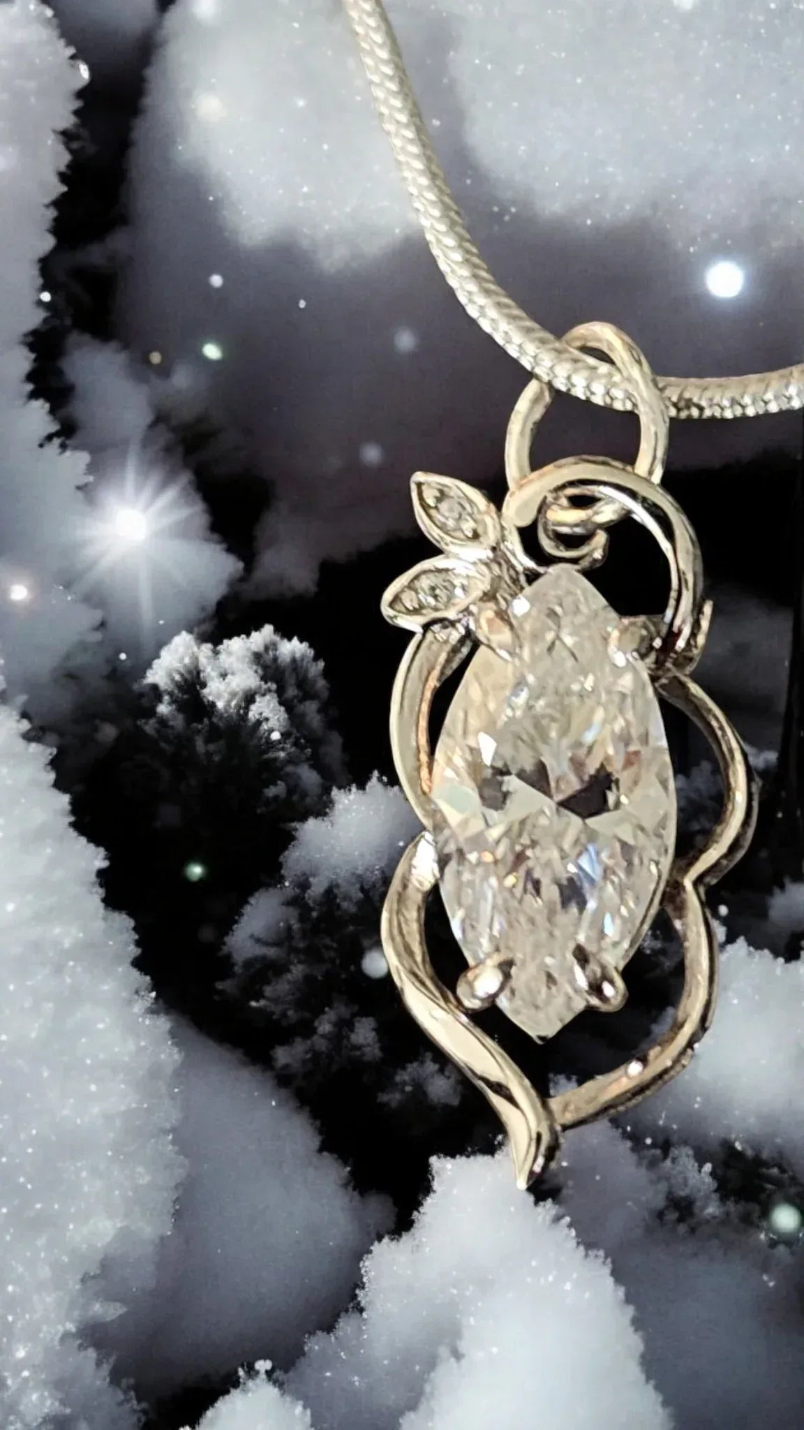 1.5ct Marquise Cut Moissanite Pendant Elegant Moissanite Necklace. (Copy) (Copy) - Gigiscc