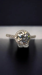 2ct Exquisite Round Halo Moissanite Ring Classic Round Brilliant Cut Engagement Ring, Anniversary Ring. - Gigiscc
