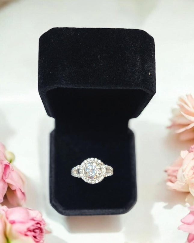 2ct Classic and Timeless Brilliant Cut Moissanite Solitaire Ring in sterling silver
