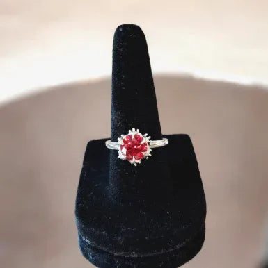 2ct Ruby Red Moissanite Claw Ring - Gigiscc