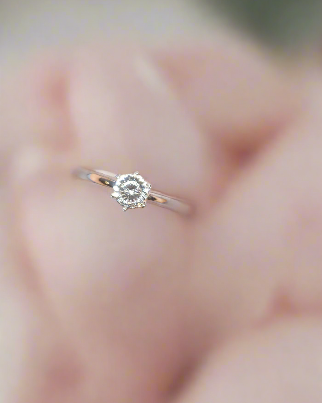 1ct Exquisite Round Russian Cut Moissanite Solitaire Ring. A Timeless Tiffany Mount in sterling silver.