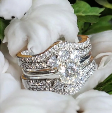 6 ctw Moissanite 14k White Gold Moissanite ring guard