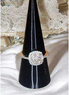 2ct Exquisite Cushion Cut Halo Moissanite Ring - Gigiscc